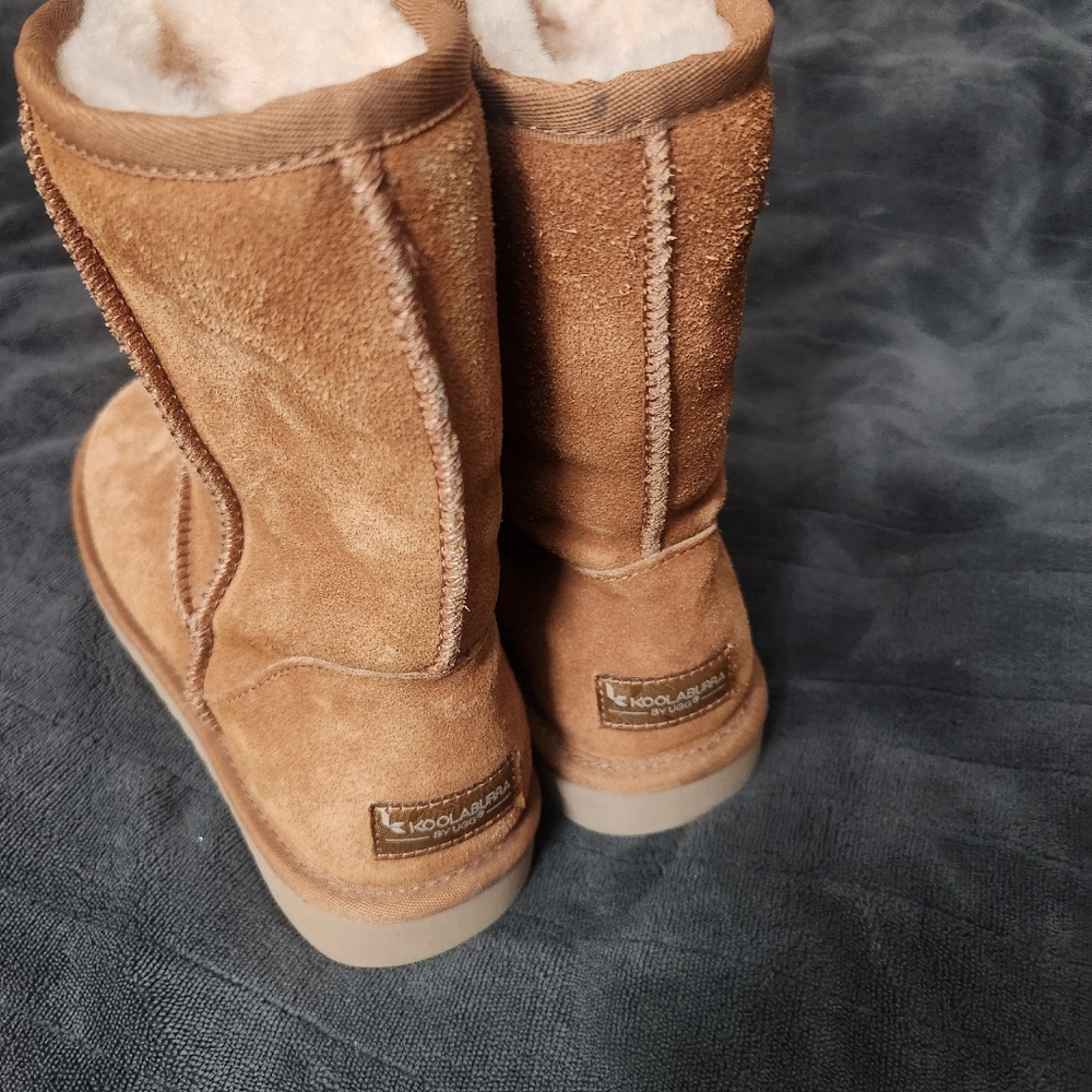 Koolaburra by Ugg Women's Size 7 Koola Short Boots Chestnut Suede Shoes - Picture 2 of 4